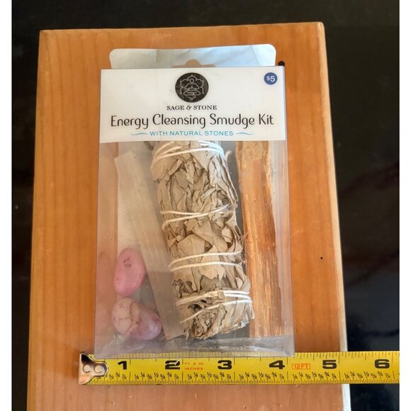 Sage & Stone Energy Cleansing Smudge Kit With Natural Stones - Picture 9 of 9